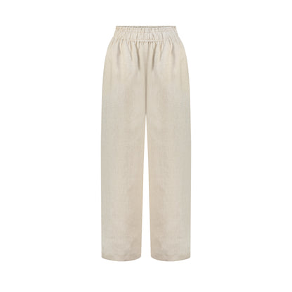 Wide Leg Linen Pants - Natural Linen