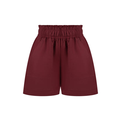 Cozy Linen Shorts - Cherry Red