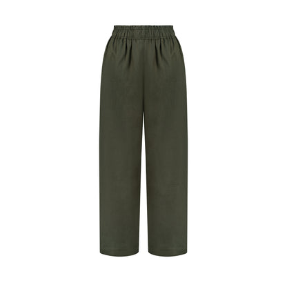 Wide Leg Linen Pants - Sage