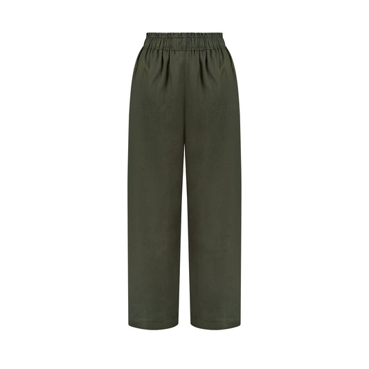 Wide Leg Linen Pants - Sage