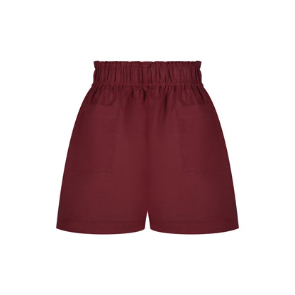 Cozy Linen Shorts - Cherry Red