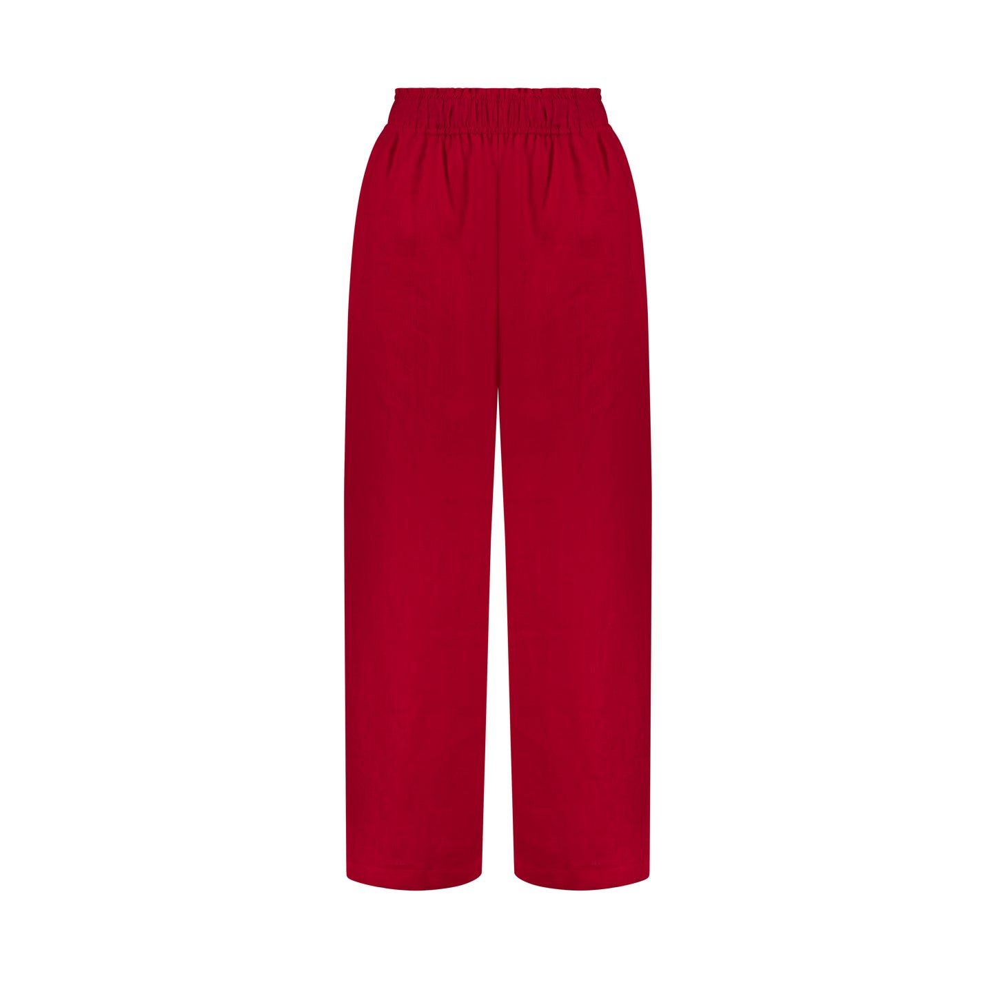 Wide Leg Linen Pants - Passion Red