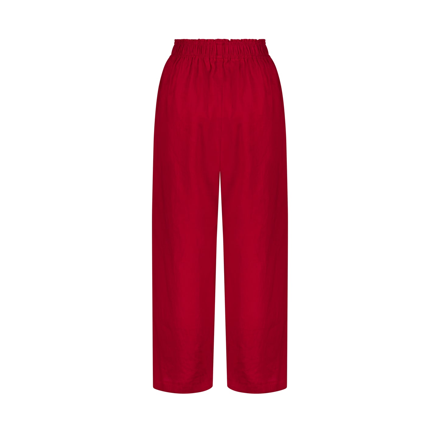 Wide Leg Linen Pants - Passion Red