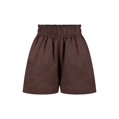 Cozy Linen Shorts - Mocha