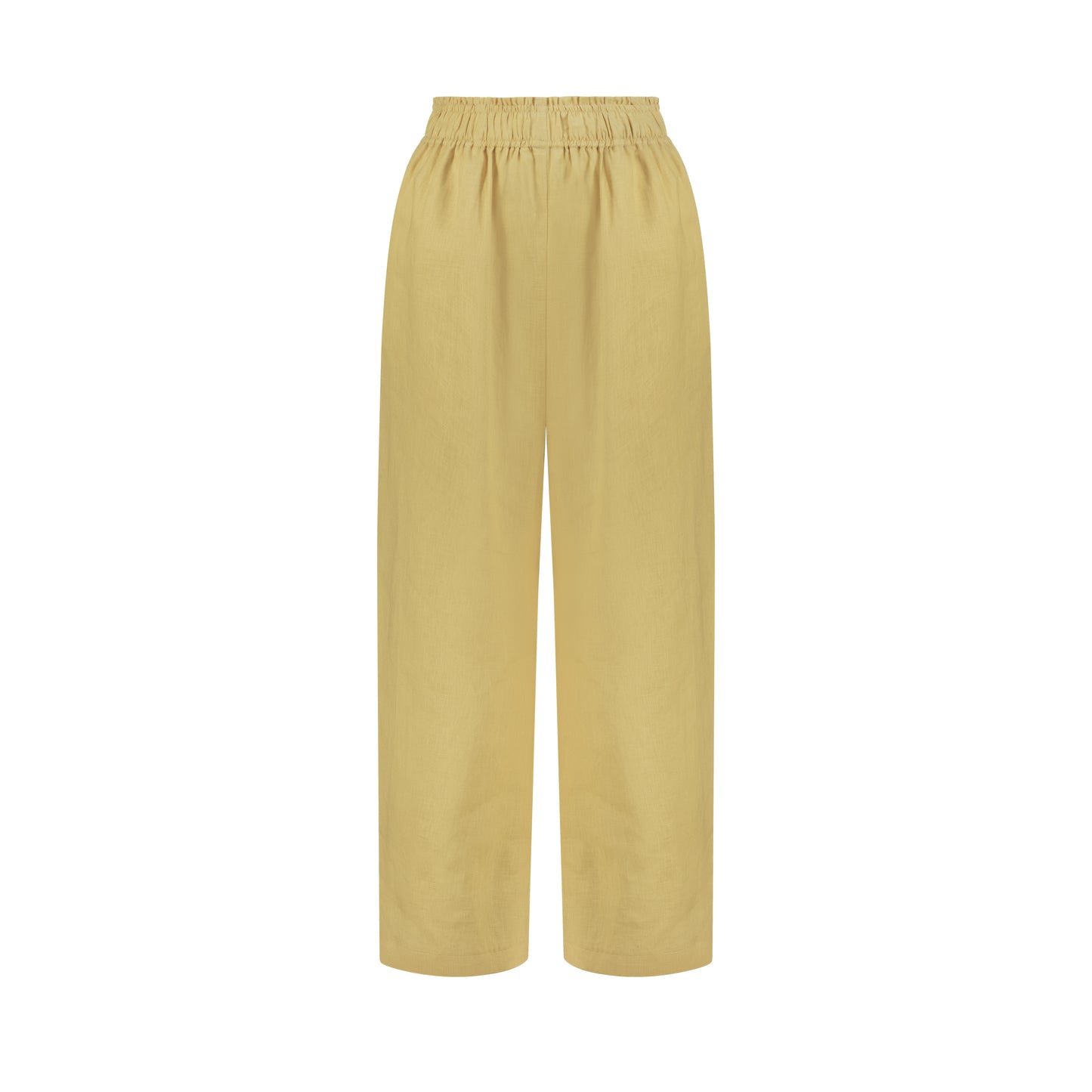 Wide Leg Linen Pants - Butter Yellow