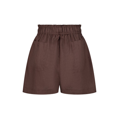 Cozy Linen Shorts - Mocha