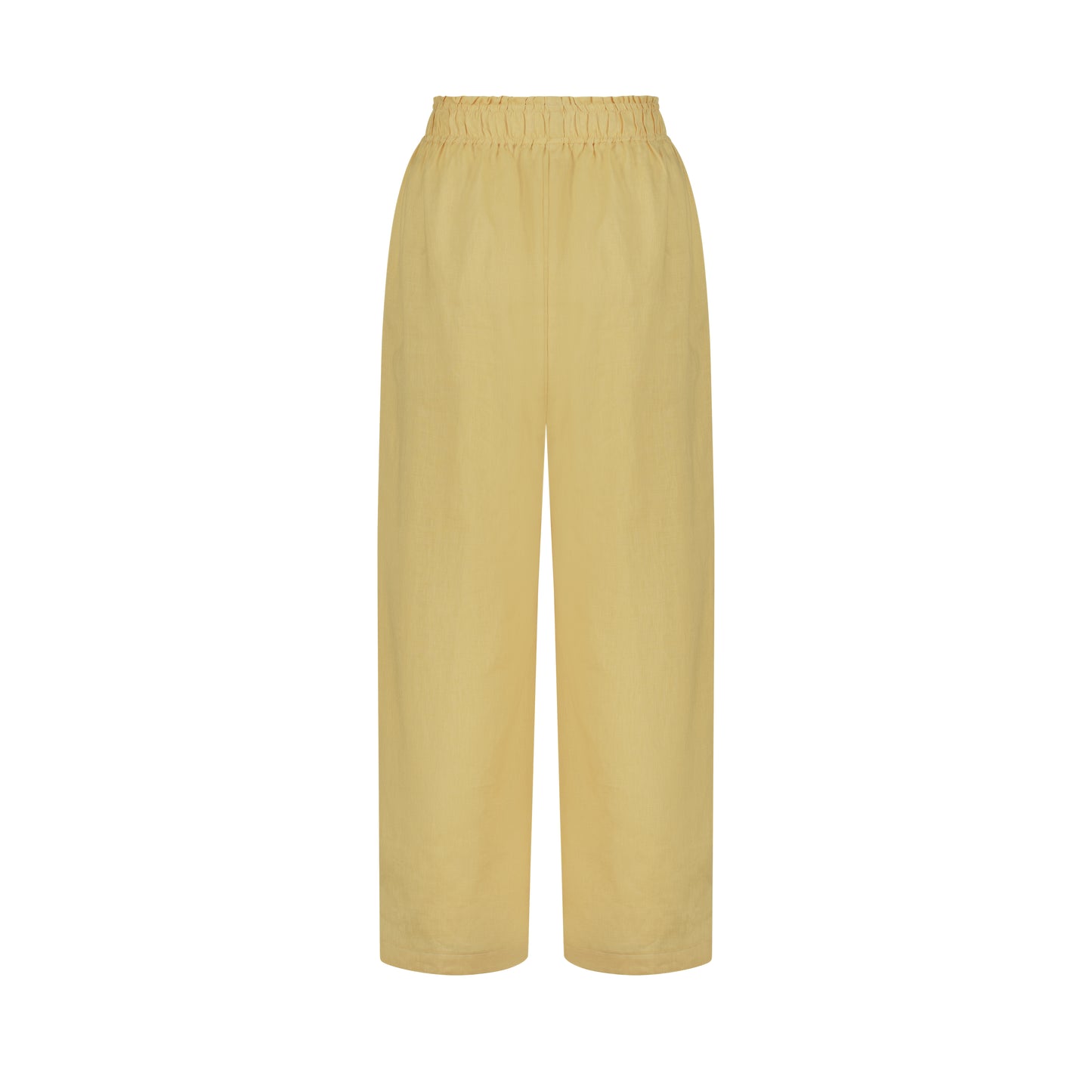 Wide Leg Linen Pants - Butter Yellow