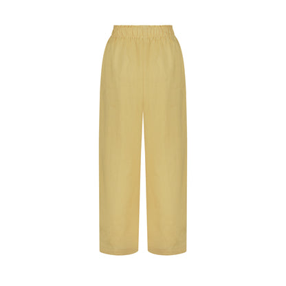 Wide Leg Linen Pants - Butter Yellow
