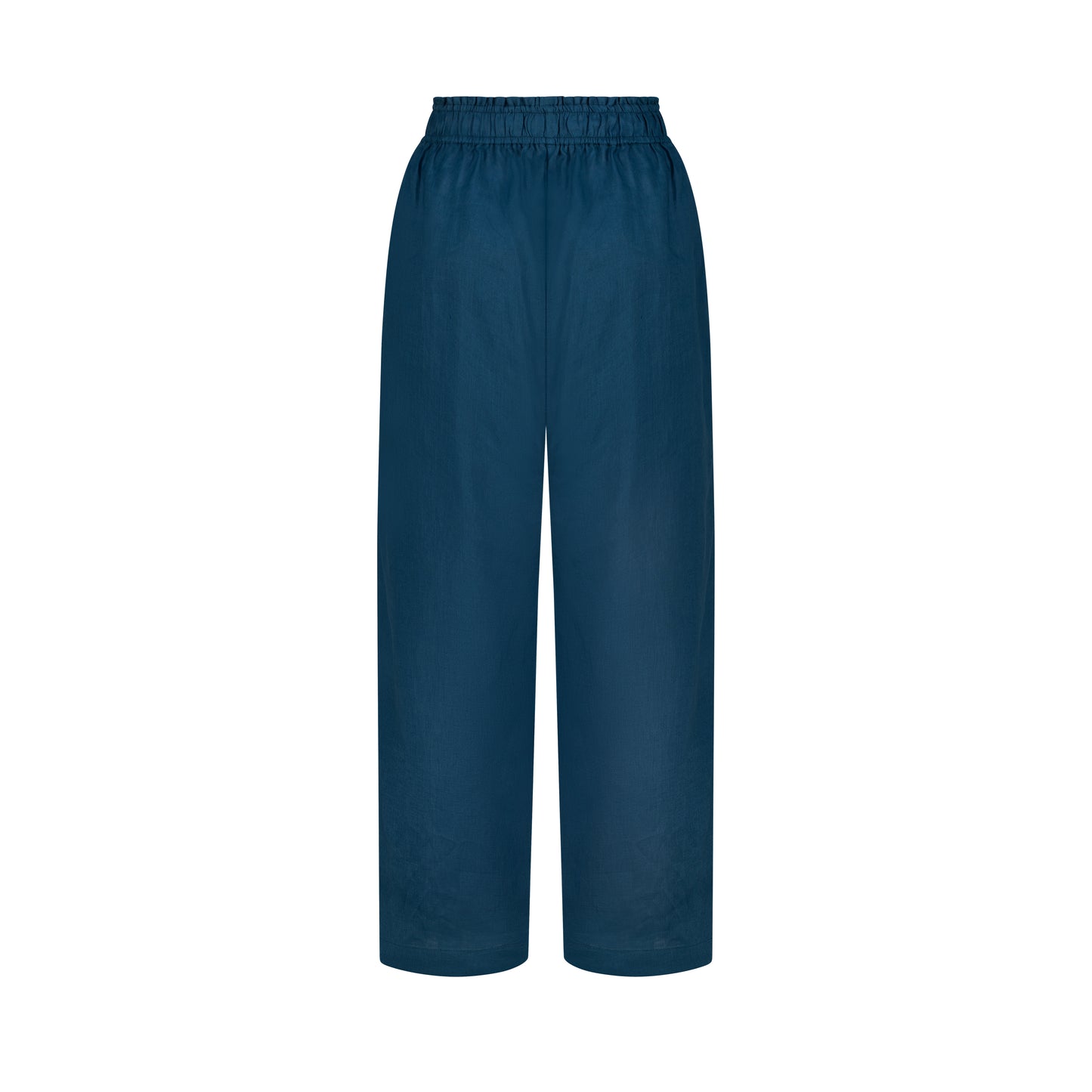 Wide Leg Linen Pants - Petrol Blue