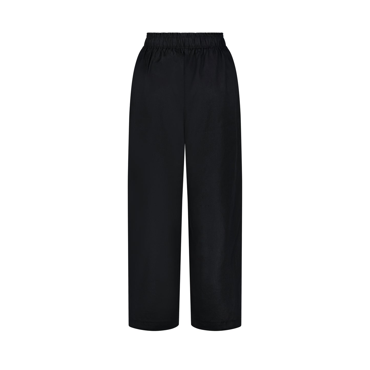 Wide Leg Linen Pants - Black