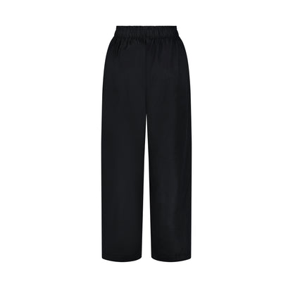 Wide Leg Linen Pants - Black