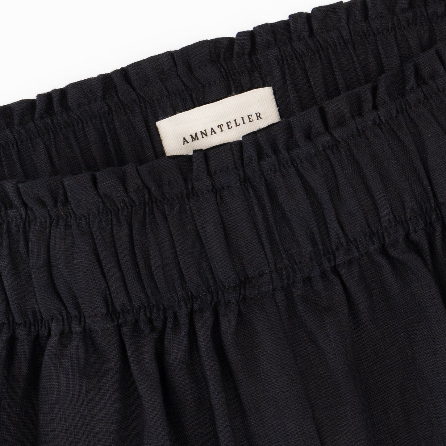 Wide Leg Linen Pants - Black