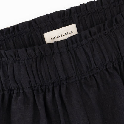 Wide Leg Linen Pants - Black