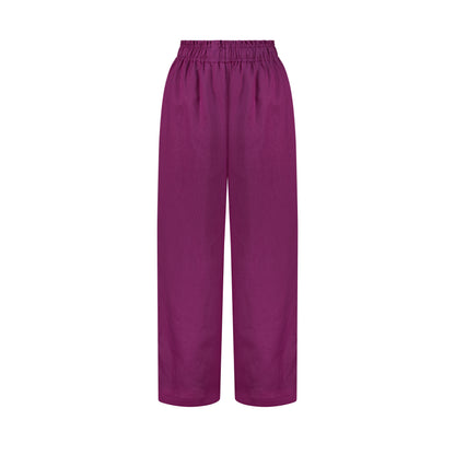 Wide Leg Linen Pants - Bouganville
