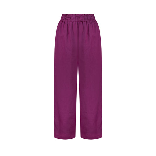 Wide Leg Linen Pants - Bouganville