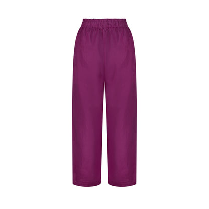 Wide Leg Linen Pants - Bouganville