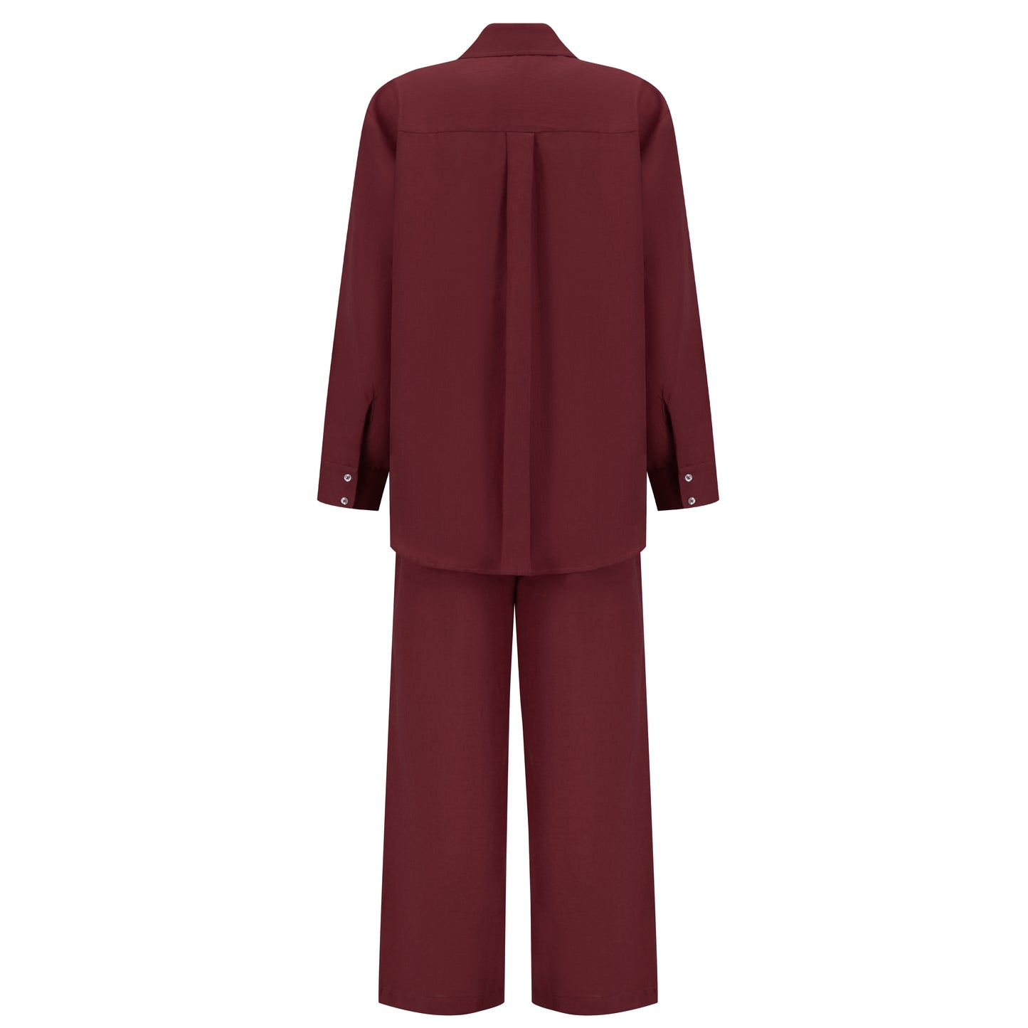 Maxi Linen Shirt - Cherry Red