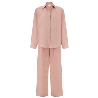 Maxi Linen Shirt - Rose Quartz