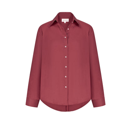 Maxi Linen Shirt - Shy Strawberry