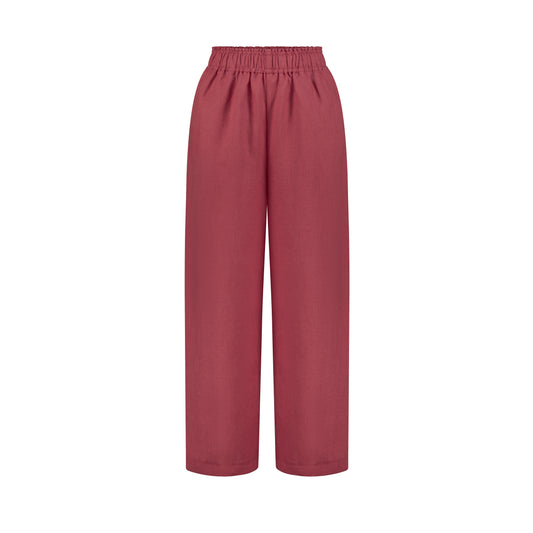 Wide Leg Linen Pants - Shy Strawberry