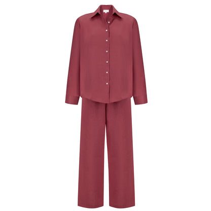 Maxi Linen Shirt - Shy Strawberry