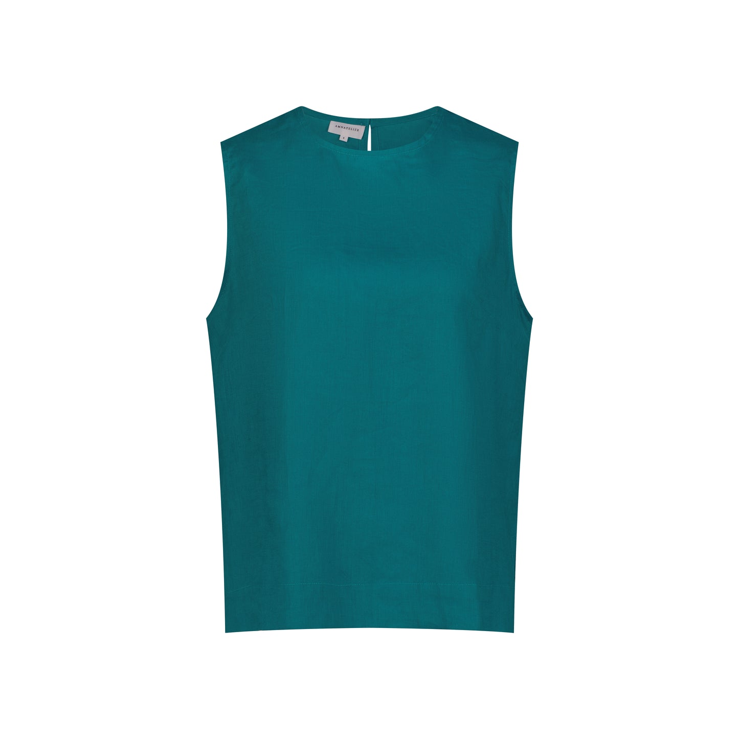 Sleeveless Linen Top - Teal Green