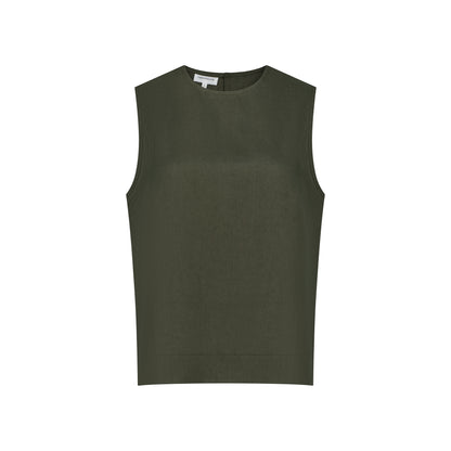 Sleeveless Linen Top - Sage