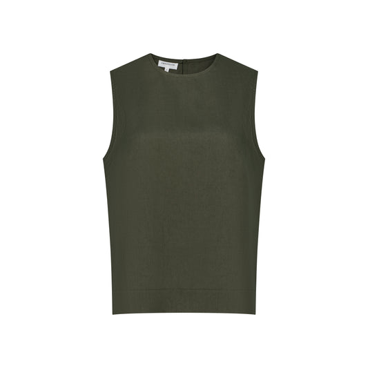 Sleeveless Linen Top - Sage