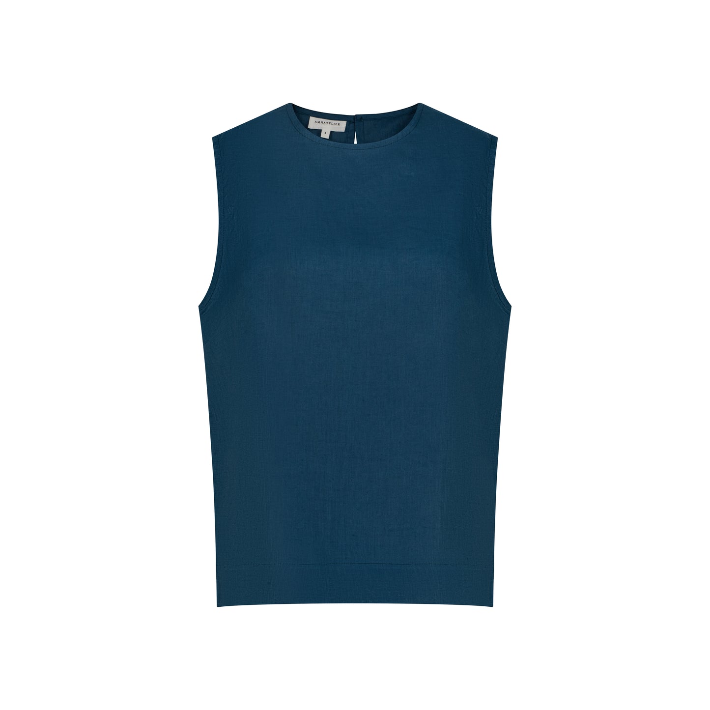 Sleeveless Linen Top - Petrol Blue