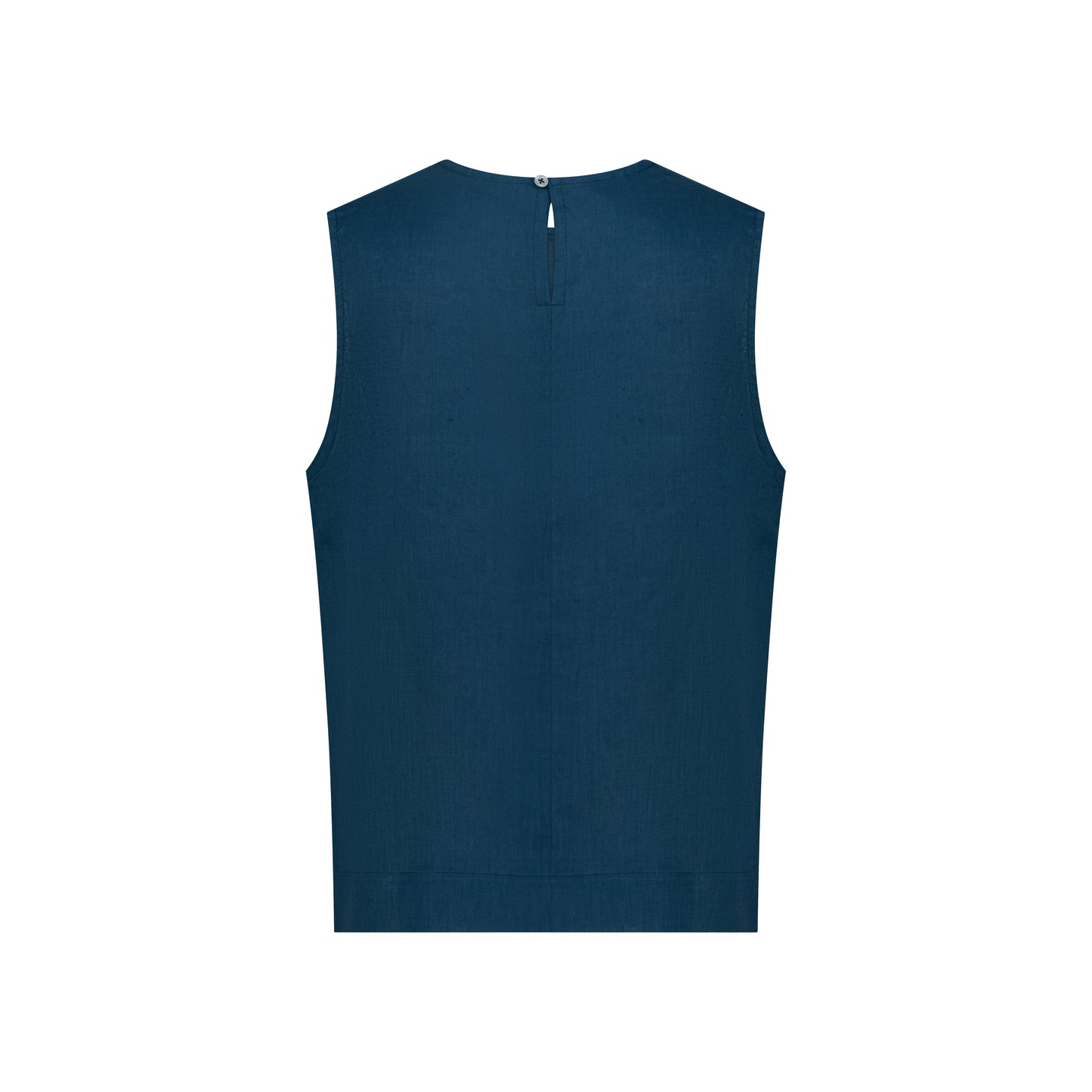 Sleeveless Linen Top - Petrol Blue