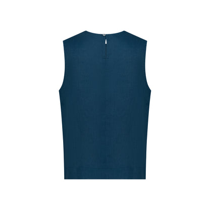 Sleeveless Linen Top - Petrol Blue