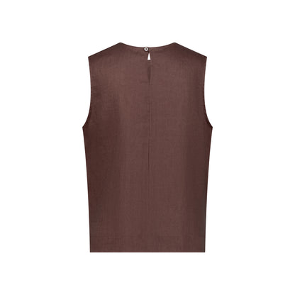 Sleeveless Linen Top - Mocha