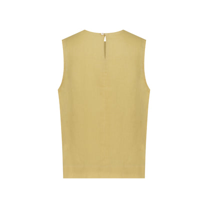Sleeveless Linen Top - Butter Yellow