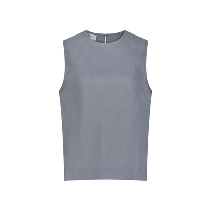 Sleeveless Linen Top - Dove Gray