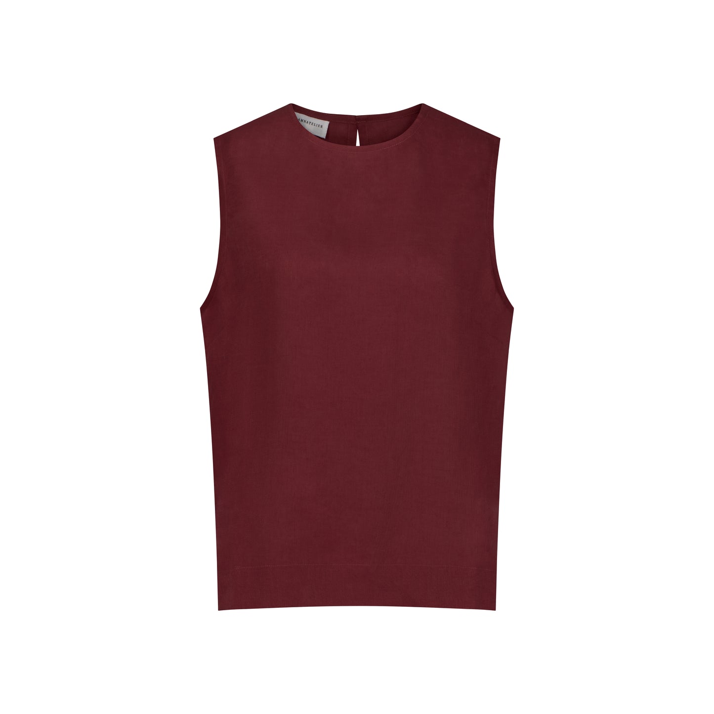 Sleeveless Linen Top - Cherry Red