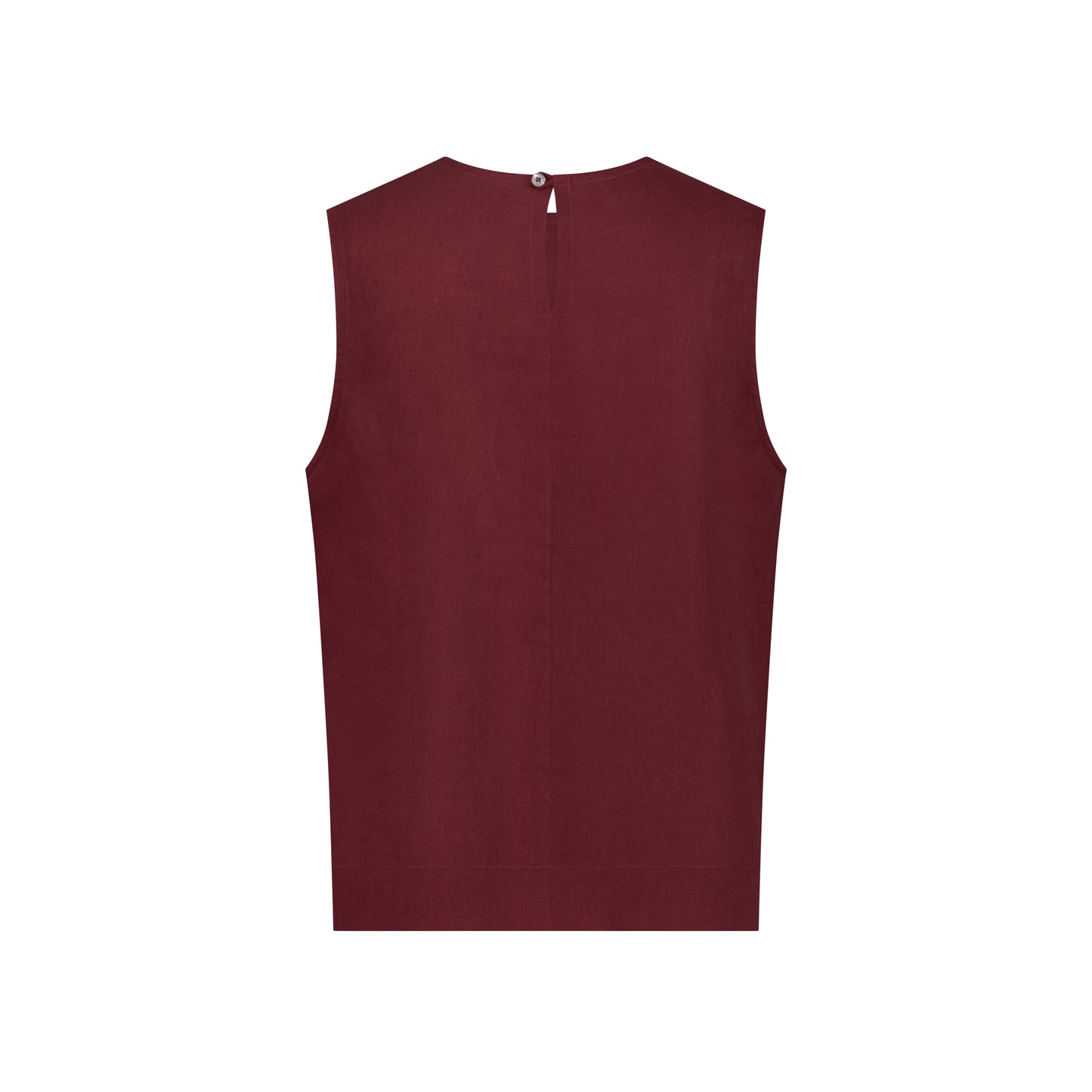 Sleeveless Linen Top - Cherry Red