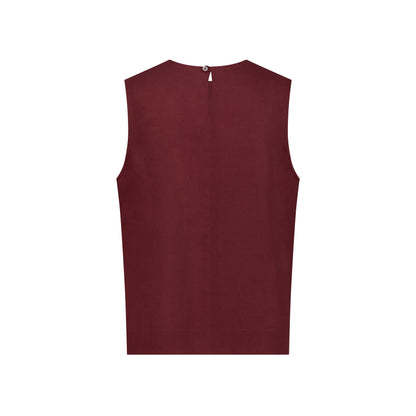 Sleeveless Linen Top - Cherry Red