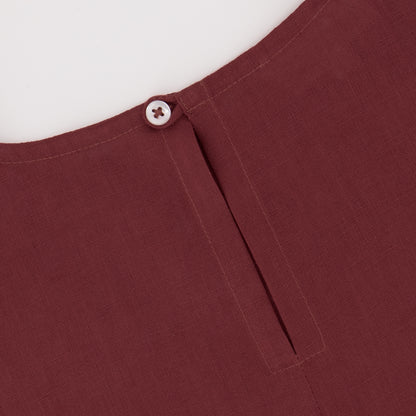Sleeveless Linen Top - Cherry Red