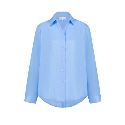 Maxi Linen Shirt - Light Pastel Blue