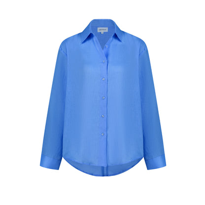 Maxi Linen Shirt - Sky Blue