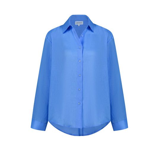 Maxi Linen Shirt - Sky Blue