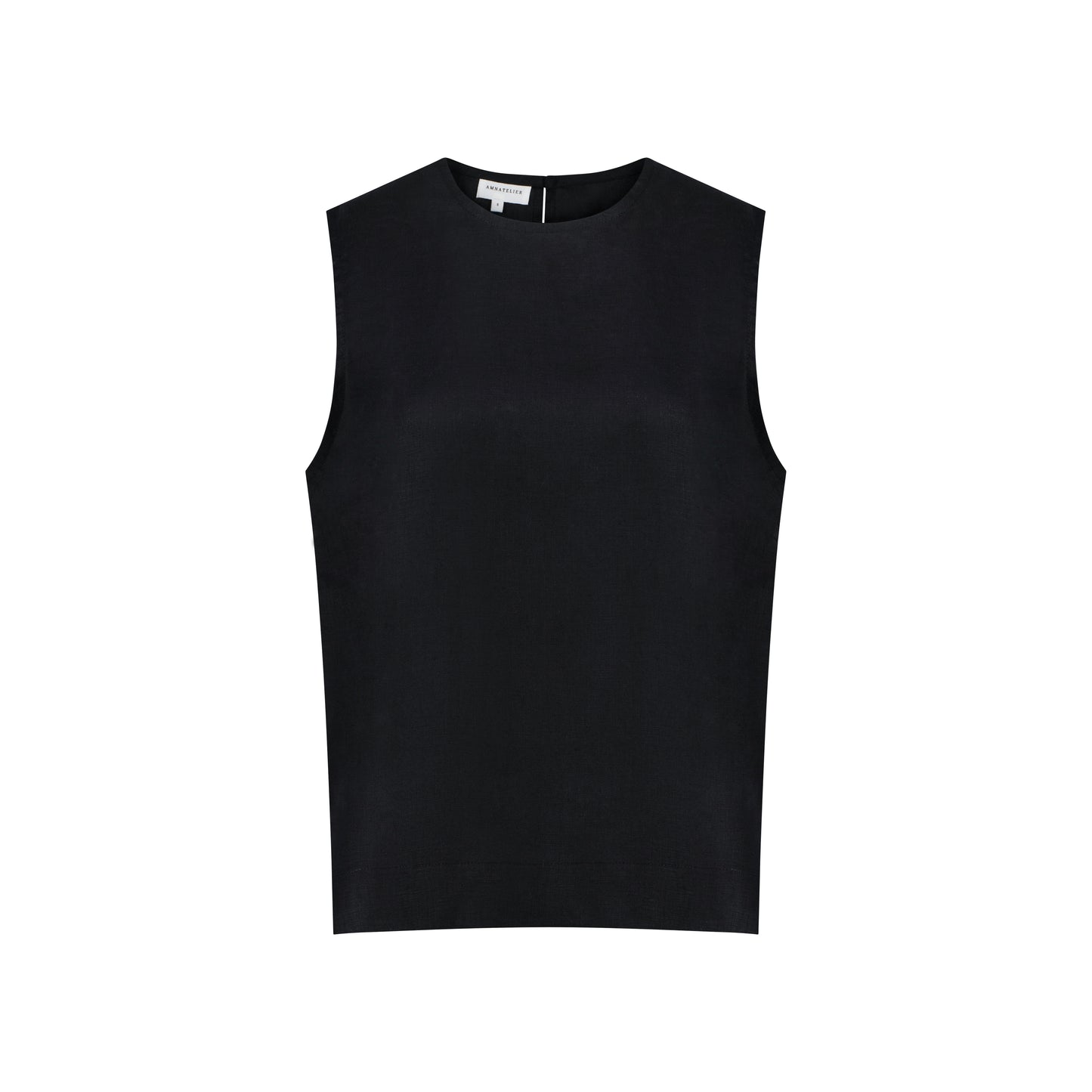 Sleeveless Linen Top - Black