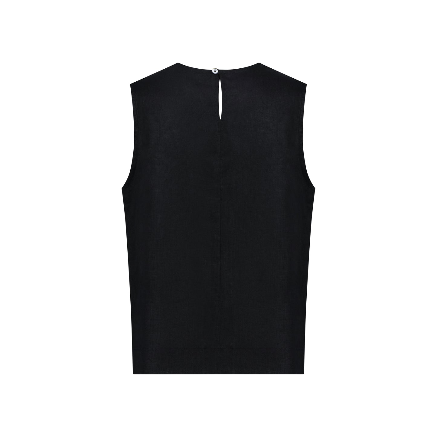 Sleeveless Linen Top - Black