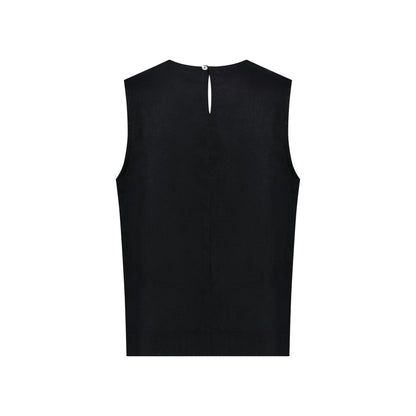 Sleeveless Linen Top - Black