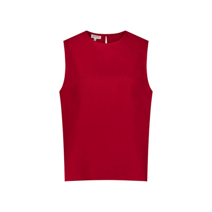 Sleeveless Linen Top - Passion Red
