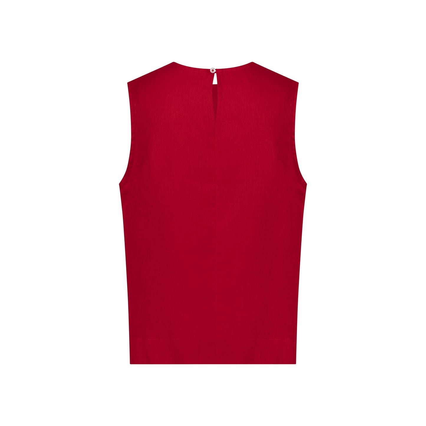 Sleeveless Linen Top - Passion Red