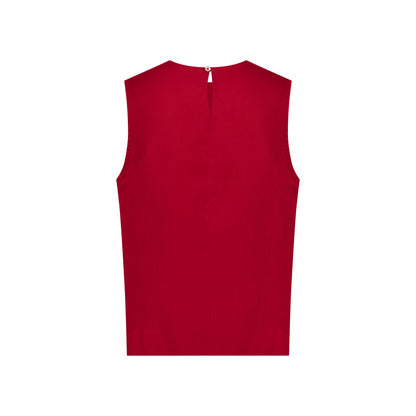 Sleeveless Linen Top - Passion Red