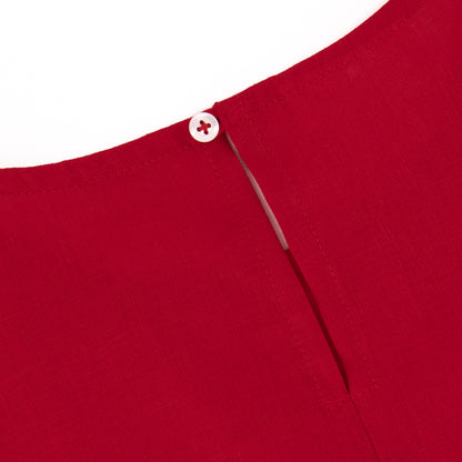Sleeveless Linen Top - Passion Red